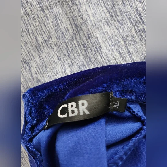 CBR Blue Velvet Long Sleeve Bodycon Dress XL - Picture 4 of 10